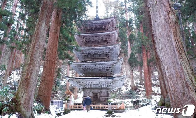 하구로 5층탑. 일본 국보로 금속 소재 없이 순수하게 나무로 지어진 목탑이다ⓒ News1